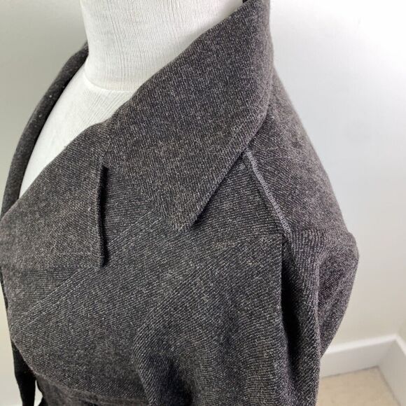 Vtg Anthropologie Burning Torch Wool Zip Blazer Coat S Brown Jacket Academia Y2K - Picture 9 of 15